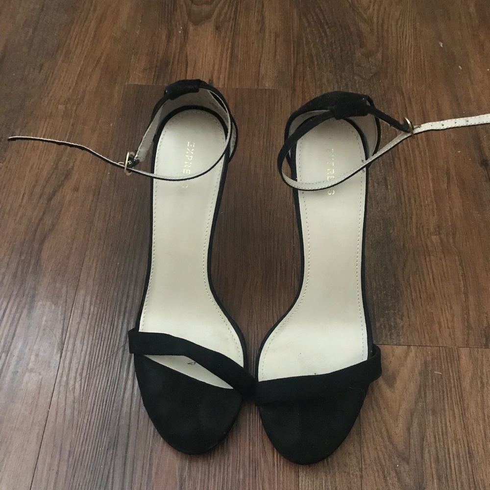 Black strap heels